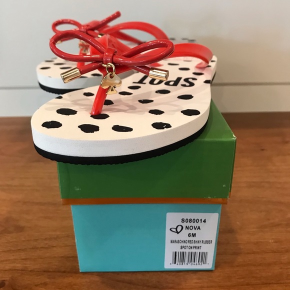 KATE SPADE Nova Spot On Bow Rubber Flip Flops - Picture 4 of 4